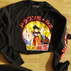 Forever 21 long sleeve new dragon Ball z DBZ anime black size s t crop t shirt